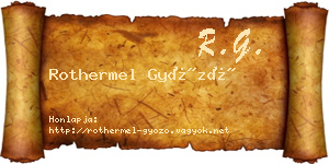 Rothermel Győző névjegykártya